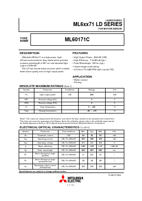 ML60171C Datasheet PDF MITSUBISHI ELECTRIC 
