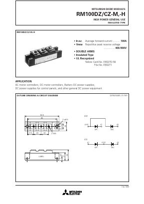 RM100DZ-M Datasheet PDF MITSUBISHI ELECTRIC 