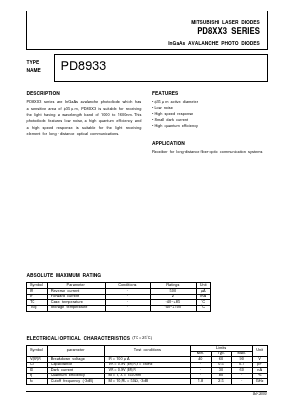 PD8933 Datasheet PDF MITSUBISHI ELECTRIC 