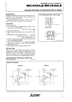 M51946A Datasheet PDF MITSUBISHI ELECTRIC 