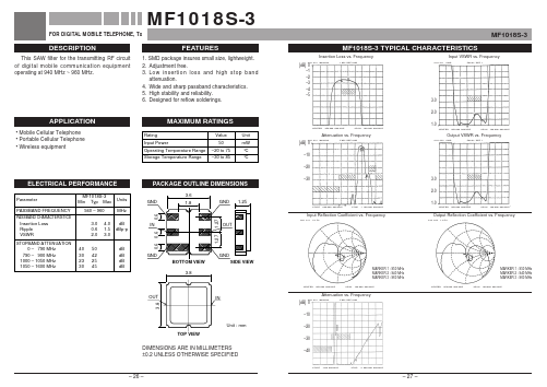 MF1018S-3 Datasheet PDF MITSUBISHI ELECTRIC 