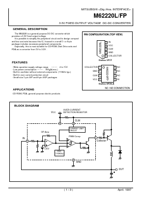 M62220L Datasheet PDF MITSUBISHI ELECTRIC 