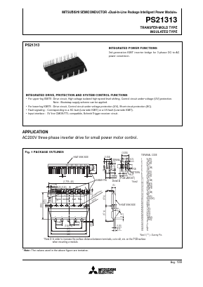 PS21313 Datasheet PDF MITSUBISHI ELECTRIC 