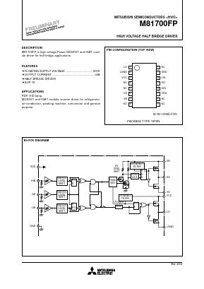 M81700FP Datasheet PDF MITSUBISHI ELECTRIC 