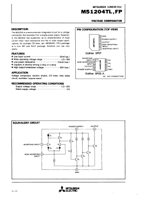 M51204FP Datasheet PDF MITSUBISHI ELECTRIC 