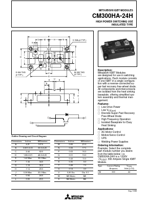 CM300HA-24H Datasheet PDF MITSUBISHI ELECTRIC 