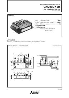 QM200DY-2H Datasheet PDF MITSUBISHI ELECTRIC 