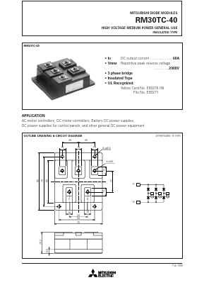 RM30TC-40 Datasheet PDF MITSUBISHI ELECTRIC 