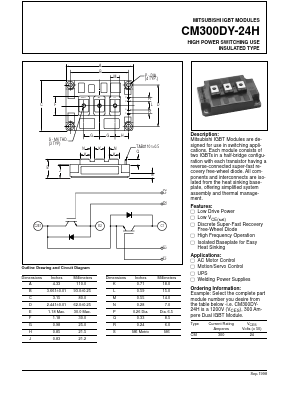 CM300DY-24H Datasheet PDF MITSUBISHI ELECTRIC 