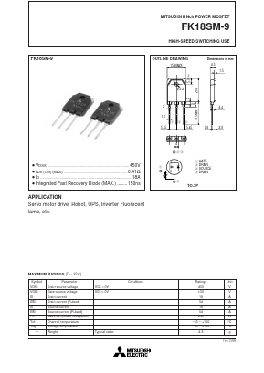 FK18SM-9 Datasheet PDF MITSUBISHI ELECTRIC 