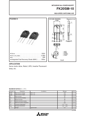 FK14VS-9 Datasheet PDF MITSUBISHI ELECTRIC 