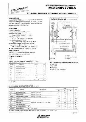 MGFC40V7785A Datasheet PDF MITSUBISHI ELECTRIC 