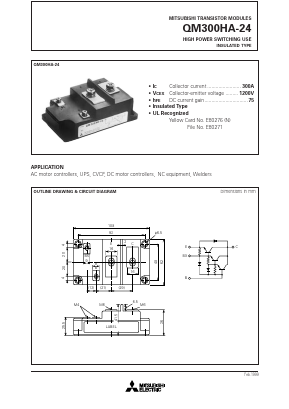 QM300HA-24 Datasheet PDF MITSUBISHI ELECTRIC 