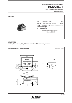 QM75HA-H Datasheet PDF MITSUBISHI ELECTRIC 