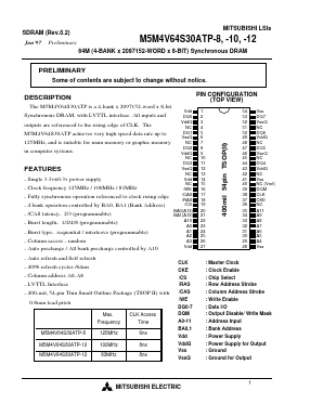 M5M4V64S30ATP-12 Datasheet PDF MITSUBISHI ELECTRIC 