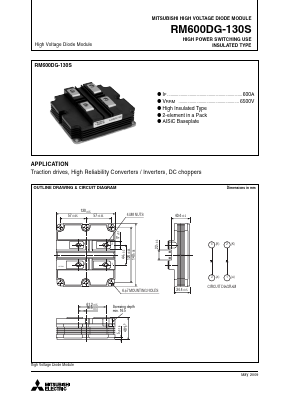 RM600DG-130S Datasheet PDF MITSUBISHI ELECTRIC 