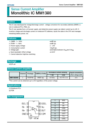 MM1380AW Datasheet PDF Mitsumi