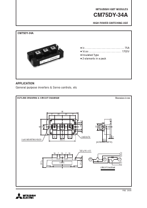 CM75DY-34A Datasheet PDF Mitsumi