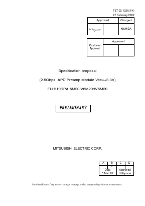 FU-319SPA-W6M20 Datasheet PDF Mitsumi