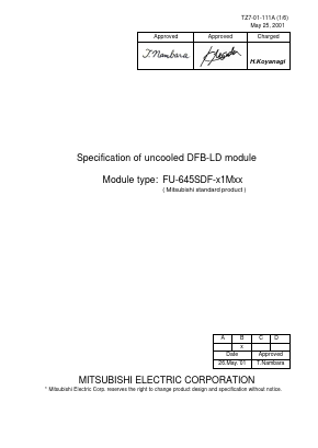 FU-645PDF-V1M1B Datasheet PDF Mitsumi