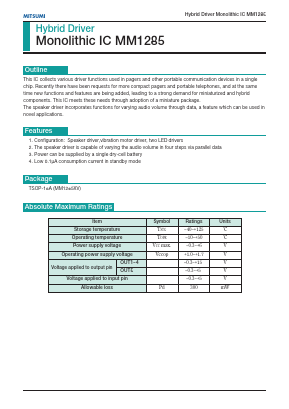 MM1285 Datasheet PDF Mitsumi