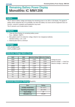 MM1206 Datasheet PDF Mitsumi