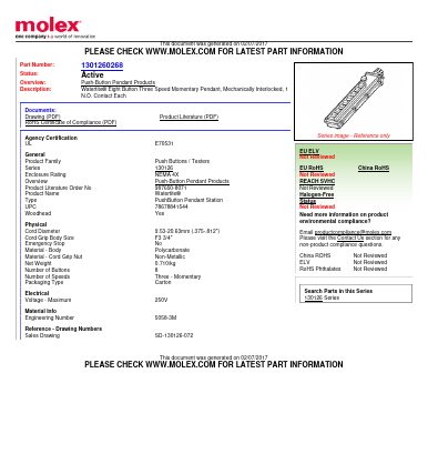 1301260268 Datasheet PDF Molex Connectors