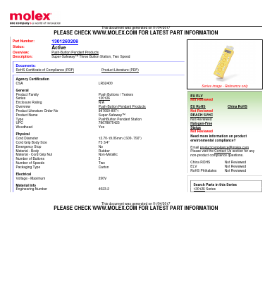 1301260208 Datasheet PDF Molex Connectors