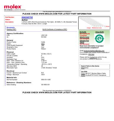 82-28-5705 Datasheet PDF Molex Connectors