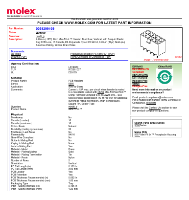 5566-16A2GS-210 Datasheet PDF Molex Connectors