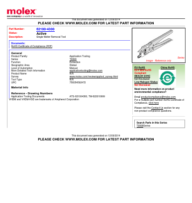 62100-4300 Datasheet PDF Molex Connectors