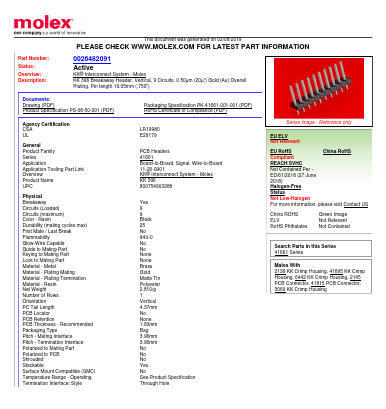 A-41661-A09A241 Datasheet PDF Molex Connectors