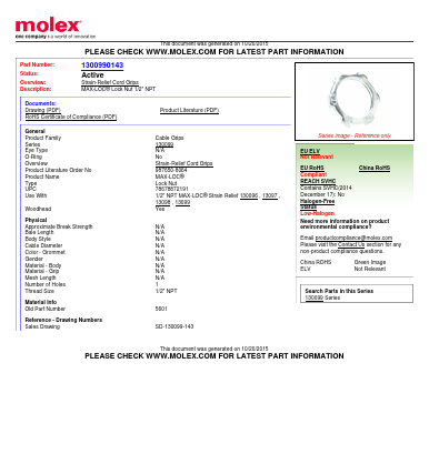 5601 Datasheet PDF Molex Connectors