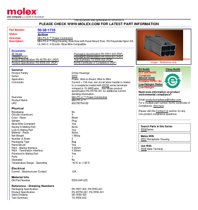 5559-04P-225 Datasheet PDF Molex Connectors