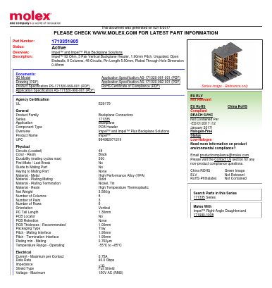 1713351805 Datasheet PDF Molex Connectors