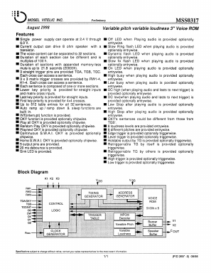 MSS0317 Datasheet PDF Mosel Vitelic Corporation 