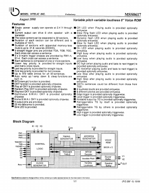 MSS0617 Datasheet PDF Mosel Vitelic Corporation 