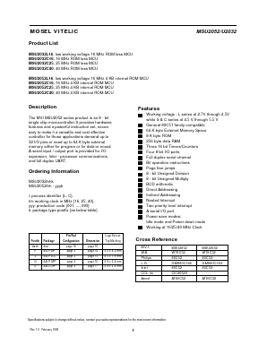 MSU2052L16 Datasheet PDF Mosel Vitelic Corporation 