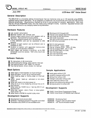 MSU3142 Datasheet PDF Mosel Vitelic Corporation 