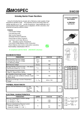 S16C150 Datasheet PDF Mospec Semiconductor