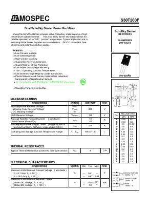 S30T200F Datasheet PDF Mospec Semiconductor