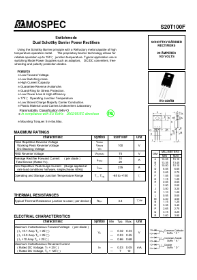 S20T100F Datasheet PDF Mospec Semiconductor