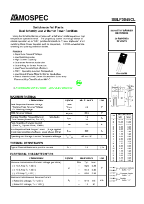 SBLF3045CL Datasheet PDF Mospec Semiconductor