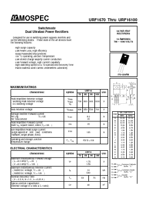 URF16100 Datasheet PDF Mospec Semiconductor