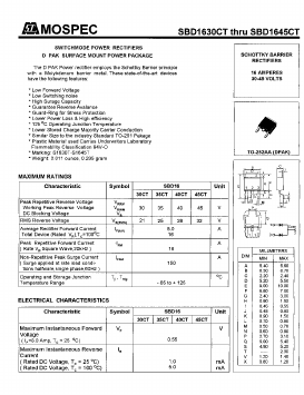 SBD1645CT Datasheet PDF Mospec Semiconductor