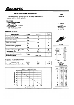 D45H1B Datasheet PDF Mospec Semiconductor