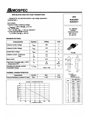 MJE2361T Datasheet PDF Mospec Semiconductor