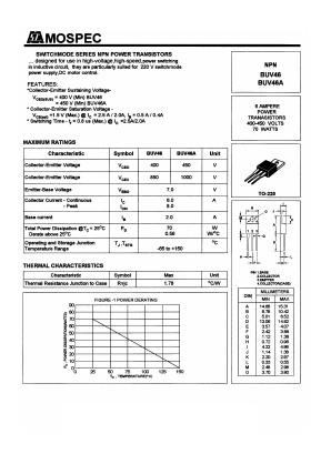 BUV46 Datasheet PDF Mospec Semiconductor