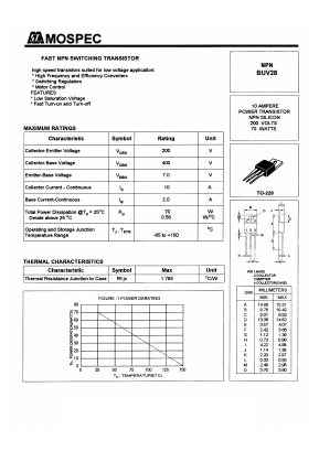 BUV28 Datasheet PDF Mospec Semiconductor