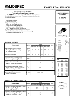S20S60CR Datasheet PDF Mospec Semiconductor
